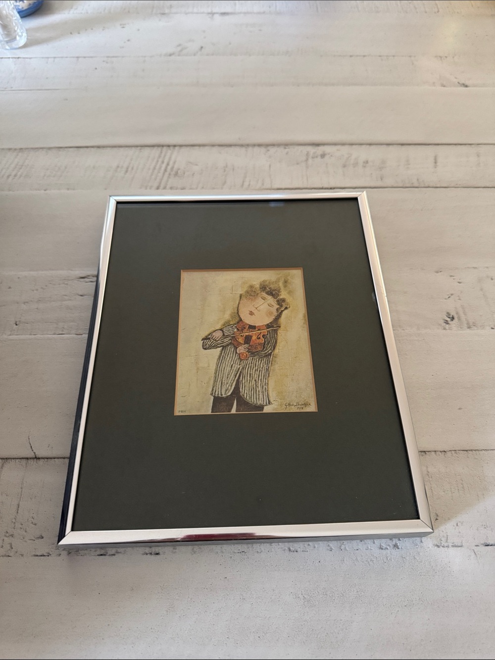 Vintage Graciela Rodo Boulanger Violinist Art Print – Framed